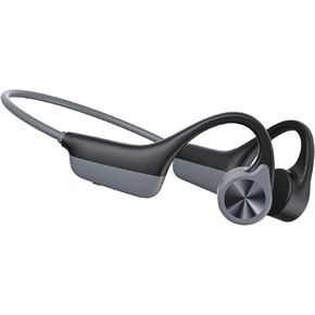 Bone Conduction Headphones, Open Ear Headphones Bluetooth 5.3 Sport Headphones Wireless Earphone with Microphone, Sweatproof Headset for Running, Cycling, Driving (Black & Grey)