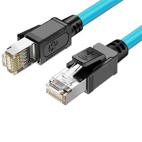 1pcsc Double Shielded RJ45 Industrial Ethernet Cable 26AWG Flexible CAT5E STP Thick Network Cable Support POE&(B-1 Cat5e,0.15m)