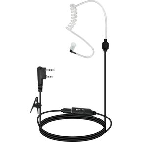 Retevis AI Active Noise Reduction Walkie Talkie Earpiece with Mic, Rechargeable, for RT22 RT21 RT68 H777, Compatible with Pxton Baofeng BF-T26 Kenwood Walkie Talkie, Two Way Radio Earpiece(1 Pack)