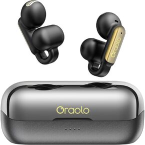 Oraolo OE02 Wireless Earbuds, Crystal Clear Call, USB-C Charging, Bluetooth 6.0 Open Earphones with ENC, IPX5 Waterproof Wireless Clip-on Earbud, 32H Playtime Earbuds