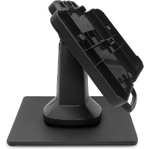 ENS Tailwind Ingenico ISC 480 7" Latch and Lock Flexipole Plus Pole Mount Terminal Stand with Square Freestanding Mobility Base Plate, Black
