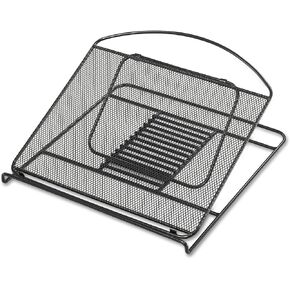 Safco 2161BL Onyx Adjustable Steel Mesh Laptop Stand 12 1/4 x 12 1/4 x 1 Black