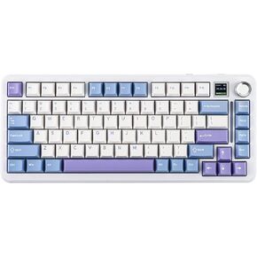 EPOMAKER Cypher81 75% Gasket Mechanical Gaming Keyboard with TFT Screen & Knob, Tri-Mode(Type-C/BT/2.4G), Hot Swappable, RGB Backlight for Games/PC/Mac (Wisteria Linear Switch)