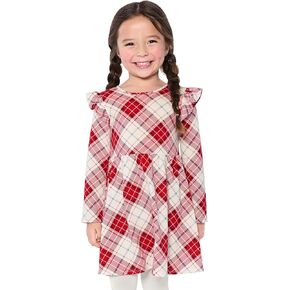 The Children's Place Baby Girl's and Toddler Long Sleeve Fashion Dress, Red Plaid, 2T in Saudi Arabia