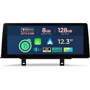 XTRONS 12.3 Inch Android 14 Snapdragon 680 Car Stereo for BMW F30/F31/F32/F33/F34/F35/F36 (2013-2016) NBT System, IPS Touch Screen 8+128GB Car Radio GPS Navigation Wireless CarPlay Android Auto