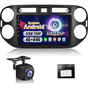 EKAT Car Radio Stereo for VW Tiguan 2006 2007 2008 2009 2010 2011 2012 2013 2014 2015 2016 with Wireless Carplay/Android Auto Upgrade 4GB+64GB, Support 32EQ DSP, WiFi & GPS Navigation