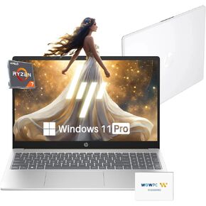 HP Pavilion 15.6" FHD Laptop | AMD Ryzen 7 7730U (8 Core) | 40GB RAM | 1TB Storage (512GB SSD & 512GB External Storage) | Argent Silver | Webcam | HDMI | Wi-Fi 6 | Windows 11 Pro | w/WOWPC Bundle