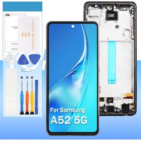 Screen Replacement for Samsung Galaxy A52 5G SM-A526U A526T A526V A526A A526B A526U1 A526W 6.5" LCD Display Touch Digitizer Assembly with Black Frame(TFT,Not Fingerprint)