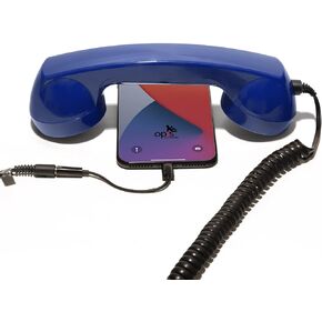 Opis Technology Retro handset (Bundle for iPhone) in Blue/Old-Style Telephone Headset for Android Cell-Phones, Smartphones, Tablets, notebooks - The 60s Micro
