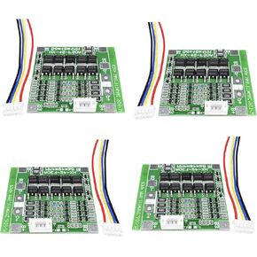4 Packs 14.8V 4S 30A 18650 Lithium-Ion Lithium Battery BMS PCB Integrated Circuit Protection Board with Battery Balancing