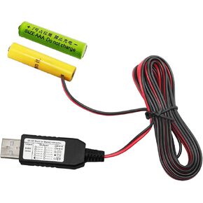 تزيل البطارية استبدال مجموعة محول إمدادات الطاقة USB ، 5 فولت إلى 1.5 فولت/3V/4.5V/6V/9V ، 1-4 AA/AAA كابلات 200 سم توصيل Multi لضوء LED (3AA-4.5V) in Kuwait