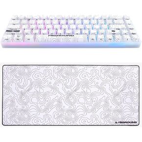 Higround Trailhead 65% Mechanical USB Wired Gaming Keyboard (SNOWSTONE), TTC Linear Custom Switches and SNOWSTONE XL Topograph Gaming Mousepad