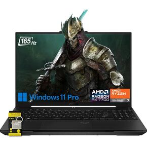 Asus TUF Gaming A16 Laptop 16" WUXGA 165Hz 7ms 100% sRGB AMD Octa-core Ryzen 7 7735HS 64GB RAM 2TB SSD AMD Radeon RX 7700S 8GB (>RTX4060) Backlit USB-C USB4 Fast Charging Win11 Pro w/ICP Accessory