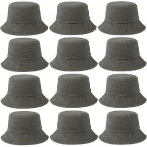 12 Pieces Vintage Washed Distressed Bucket Hat for Women Men Summer Twill Plain Bucket Cap