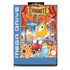Dynamite Headdy MD Game Card with Custom US Box for 16 Bit Sega Megadrive Genesis Console