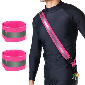 Simket Reflective Running Gear, High Visibility Reflective Belt for Hiking Walking Biking, Military Reflective Sash for Body Wrist (3 Pcs) in Kuwait