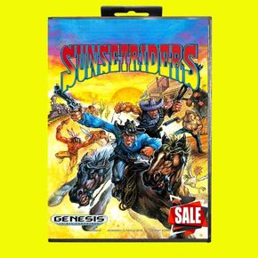 Sunset Riders MD Game Card with Custom US Box for 16 Bit Sega Megadrive Genesis Console