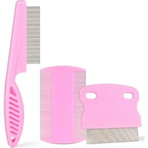 4 Pack Double sided Pet Combs,Fine Tooth Comb, Grooming Flea Tick Lice Dandruff Removal Fine Tooth Hair Combs for Cats Dogs Puppy in Kuwait