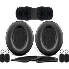 SOULWIT Replacement Kit for Bose Aviation X A10/A20 Headsets, Soft Protein Leather Earpad Cushions + Headband + Microphone Foam Covers - Black