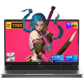 جهاز كمبيوتر محمول للألعاب Acemagic ، الكمبيوتر المحمول Windows 11 ، 16 جيجا بايت DDR4 512GB SSD أجهزة الكمبيوتر المحمولة ، معالج intel رباعي النواة ، زاوية مفتوحة 180 درجة ، قذيفة معدنية ، WiFi ، USB3.2 ، النوع C