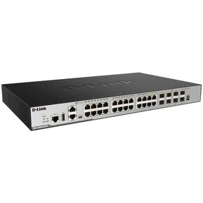 D-Link 28-Port Gigabit Smart Managed Ethernet Switch | 20 GbE + 4 SFP Combo + 4 10G SFP+ Ports | L3 | 6kV Surge Protection (DGS-3630-28TC/SI)