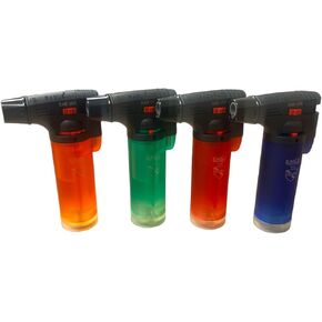 Eagle Torch 4 Pack Refillable Precision Torch Gun Lighters with Dual Arc Ignition Butane Lighter, Black,orange,red,blue, PT101U