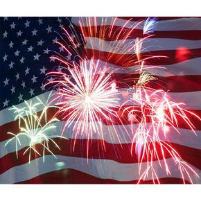 American Flag and Fireworks Photo Backdrop 10x8ft 4th of July Independence Day Photography Backdrop National Flag Day Events Backdrop Memorial Day Backdrop American-Themed Party Photos Backdrop