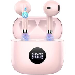 Wireless Earbuds, Bluetooth 5.4 Headphones HiFi Stereo, in Ear Earphones with 4 ENC Noise Cancelling Mics, 40H Playback Ear Buds with Mini Case LED Display, IP7 Waterproof Headset with USB C Charging