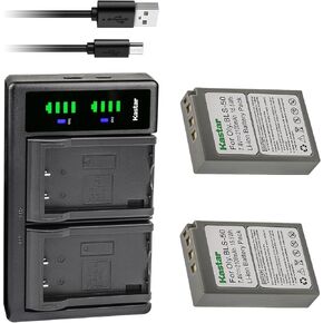Kastar LTD2 USB Battery Charger Compatible with Olympus BLS-50, PS-BLS50, BLS-5, PSBLS5 Battery, Olympus OM-D E-M10, E-M10 Mark II, E-M10 Mark III, E-M10 Mark IV, OM-5 Mirrorless Camera