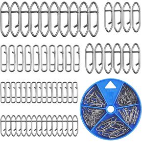 FUSIGO Fishing Snaps Clips Kit, 60/160pcs Power Speed Clips Stainless Steel Quick Change Clips High Strength Fishing Snaps for Freshwater Saltwater Crankbait Popper Lure Connector Tackle