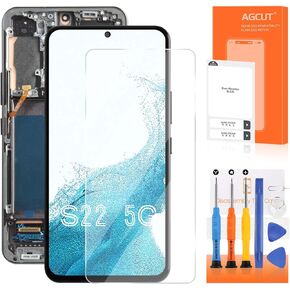 OLED for Samsung Galaxy S22 5G Screen Replacement for Samsung S22 5G LCD Display SM-S901B SM-S901U LCD Digitizer Touch Screen Assembly Black with Frame(Support Fingerprint)