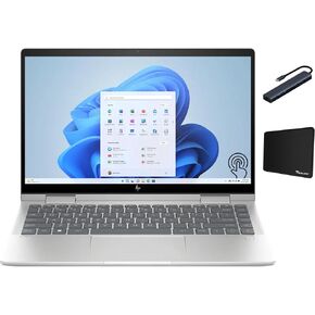 HP Envy x360 2-in-1 14'' FHD IPS Touch Laptop, Intel Core 5 120U, 8GB RAM, 2TB SSD, Fingerprint Reader, Backlit Keyboard, WiFi, Bluetooth, Win 11 Home, Natural Silver with Accessories