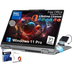 Lenovo Ideapad Flex 5i 2-in-1 Touchscreen Laptop - w/Office Lifetime • Intel 10-Core 7 150U • 14" 16:10 WUXGA Display • Fingerprint • Backlit KB • Win 11 Pro, External DVD Drive (16GB RAM | 2TB SSD)