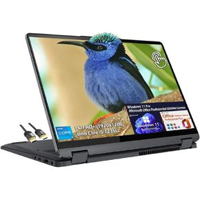 Lenovo Flex 5i 14 2-in-1 Laptop, 14" FHD+ (1920x1200) IPS 60Hz Touch, 10-Core i5-1235U, 8GB RAM, 1TB SSD, Backlit KB, Thunderbolt4, WiFi6, Win11Pro Office Lifetime License, + HDMI Cable, W/GaLiMu