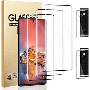 (3+2 Pack) Pixel 6 Pro Screen Protector + Camera Lens Protector, Full Clarity Coverage, 9H Tempered Glass, Support Ultrasonic Fingerprint Unlocking, Anti Bubble, for Google Pixel 6 Pro (6.7 Inch)