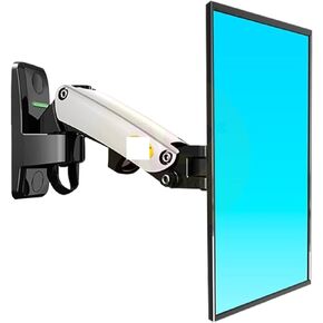 F120 17-27" Gas Spring Full Motion TV Wall Mount LCD Monitor Holder Aluminum Arm Bracket Silver Black(Black)