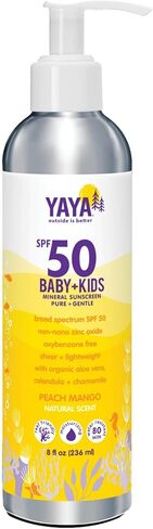 YAYA ORGANICS Baby + Kids Mineral Sunscreen Lotion, SPF 50, Reef-Friendly, Non-Nano Zinc Oxide, Water-Resistant, Hypoallergenic, Pure + Gentle for delicate skin, 3 oz in Saudi Arabia