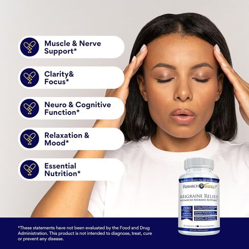 تم التحقق من الأبحاث لتخفيف الصداع النصفي - مكمل ثنائي المفعول - يقلل من شدته ومدته، ويوازن الهرمونات - مع الزنجبيل والجينكو بيلوبا - 60 كبسولة في كل زجاجة - كمية تكفي لمدة 3 أشهر in Kuwait