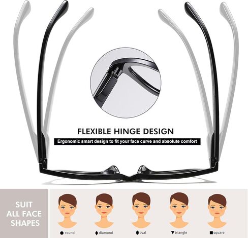 Przene 4 Pack Rectangle Reading Glasses for Men Women Blue Light Blocking Readers in Saudi Arabia