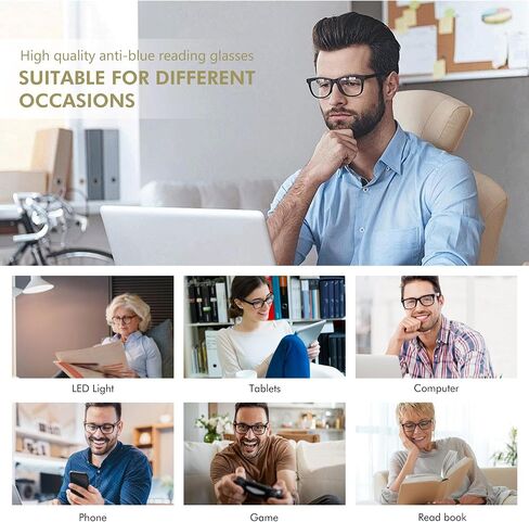 Przene 4 Pack Rectangle Reading Glasses for Men Women Blue Light Blocking Readers in Saudi Arabia