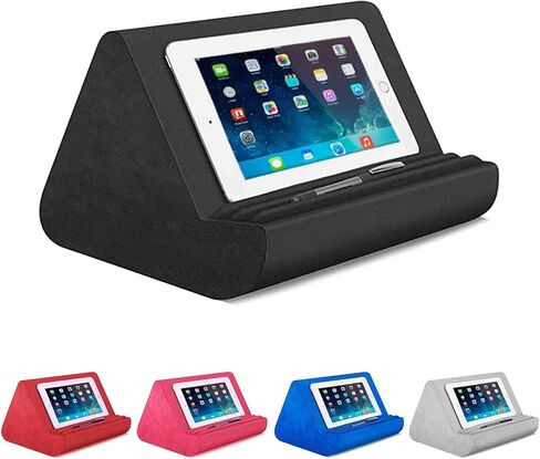 Tablet Pillow Stand for Ipad,Pillow Soft Pad for Lap with Pocket Multi-Angle Soft Pillow Lap Stand for iPads,Tablets,E-Readers, Smartphones, Books,Magazines (Black) in Saudi Arabia