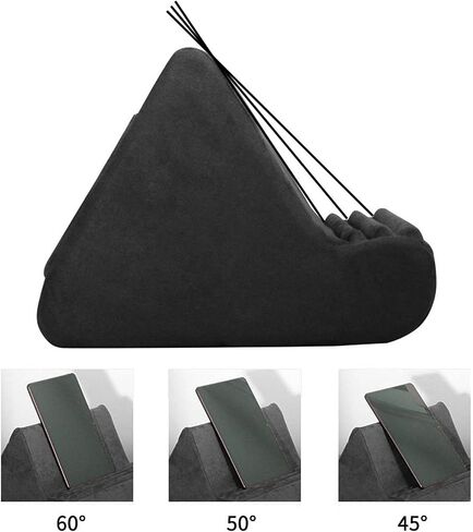 Tablet Pillow Stand for Ipad,Pillow Soft Pad for Lap with Pocket Multi-Angle Soft Pillow Lap Stand for iPads,Tablets,E-Readers, Smartphones, Books,Magazines (Black) in Saudi Arabia