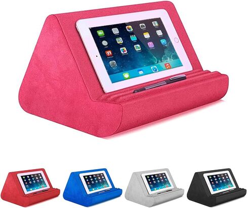 Tablet Pillow Stand for Ipad,Pillow Soft Pad for Lap with Pocket Multi-Angle Soft Pillow Lap Stand for iPads,Tablets,E-Readers, Smartphones, Books,Magazines (Black) in Saudi Arabia