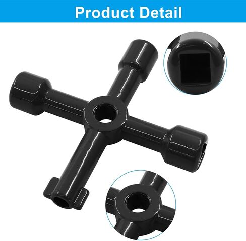 2PCS 4-Way Multi-functional Utilities Key, Universal Water Cross Key, Triangle Round Square Key for Water Valve Faucet Gas Spigots(Silver) in Kuwait