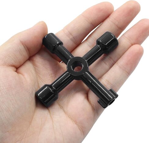 2PCS 4-Way Multi-functional Utilities Key, Universal Water Cross Key, Triangle Round Square Key for Water Valve Faucet Gas Spigots(Silver) in Kuwait