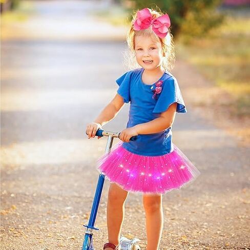 Girl Tutu Skirts, 2-8 Years Baby Girls Light Up LED Tutu Skirt Magic Light Princess LED Dancing Skirt Tulle Ballet in Saudi Arabia