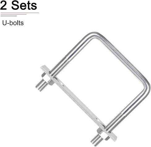 DTGN M8x60x90mm(ThreadxWxL) Square U Bolt - 2Pack - Good for Trailer Pipe Replacement Parts - 304 Stainless Steel U Shape Bolts in Kuwait