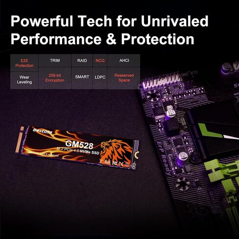 GM528 512GB M.2 SSD NVMe PCIe 2280 Internal Solid State Hard Drive, Up to 5000 MB/s, 3D NAND SLC Cache, SSD for Gaming PC Storage, Business Laptop, Home Entertainment, Creative Workflow in Saudi Arabia