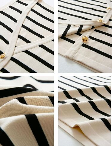 سترة نسائية مخططة بدون أكمام من Chevara، سترة كاجوال برقبة على شكل حرف V، ملابس صيفية in Kuwait