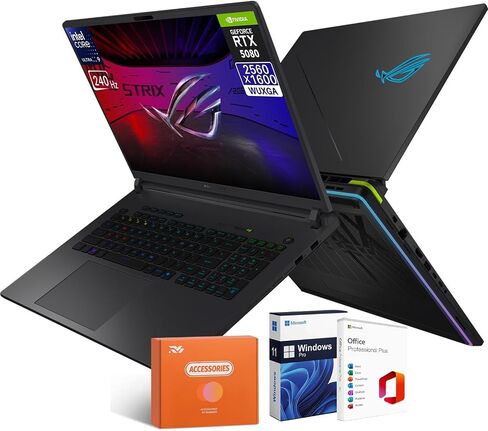 ASUS ROG Strix G18 Gaming Laptop (2025), NVIDIA RTX 5080 16GB GDDR7, Intel Ultra 9 275HX, 2.5K 240Hz Premium Rog Nebula Display, WiFi 7, 64 GB DDR5 RAM, 4 TB SSD, Windows 11 Pro & Office License in Saudi Arabia